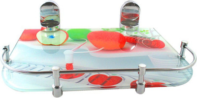 

RoyaL Indian Craft Queen Bracket Apple Printed Multipurpose Glass Wall Shelf(Number of Shelves - 1, Multicolor)