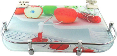 

RoyaL Indian Craft Floating Bracket Apple Printed Multipurpose Glass Wall Shelf(Number of Shelves - 1, Multicolor)
