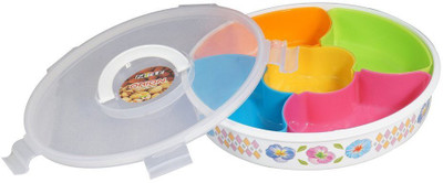 

FABLE Orion Mouthfreshners/Spices/Chocolates Box - 5 Partitions with brush and spatula Bowl Tray Serving Set(Pack of 1)