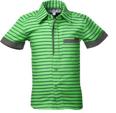 

Beanie Bugs Boys Striped Casual Green Shirt