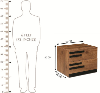 

Crystal Furnitech Grafton Engineered Wood Bedside Table(Finish Color - Natural Pine+Black)