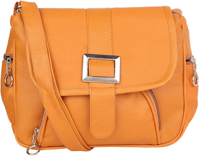 

MET CARE Women Casual Tan PU Sling Bag