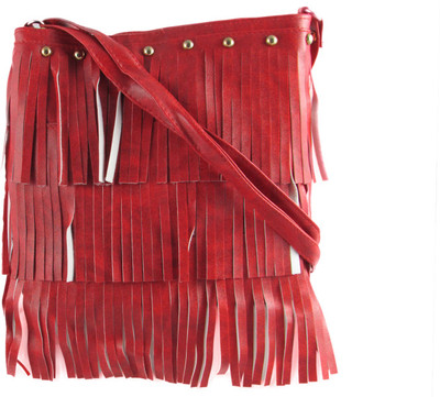 

MTE Girls Casual Red Leatherette Sling Bag