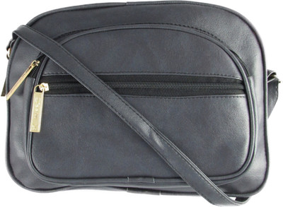 

MTE Girls Casual Black Leatherette Sling Bag