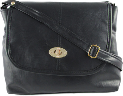 

MTE Girls Casual Black Leatherette Sling Bag