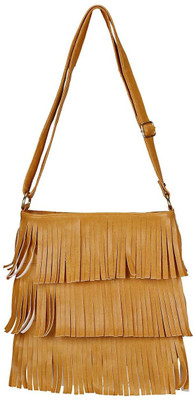 

MAEVA Women Casual Tan Leatherette Sling Bag