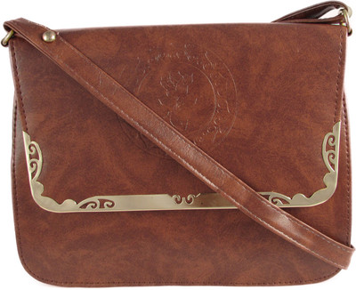 

MTE Girls Casual Tan Leatherette Sling Bag