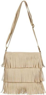 

MAEVA Women Casual White Leatherette Sling Bag