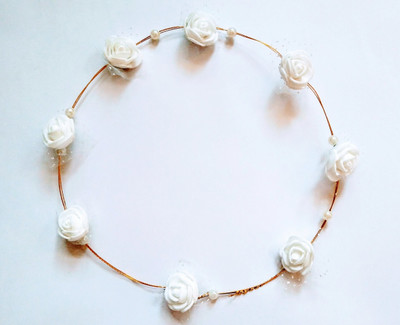 

Pankh Tiara(White, Gold, Pack of 1)