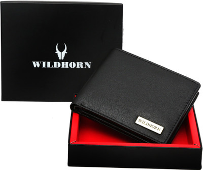 

WildHorn Men Formal Black Genuine Leather Wallet(7 Card Slots)