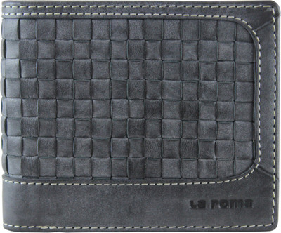 

La Roma Men Grey Genuine Leather Wallet(4 Card Slots)