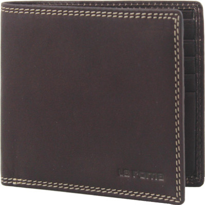 La Roma Men Brown Genuine Leather Wallet(8 Card Slots)