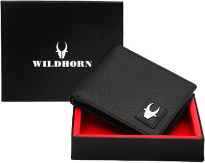 

WildHorn Men Black Genuine Leather Wallet(4 Card Slots)