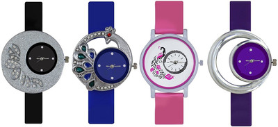 

Miss Perfect Combo of 4 Multi Color Glory Diamond Studded Watch - For Women