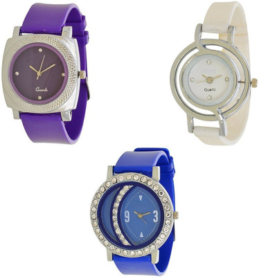 

Miss Perfect Purple_Blue_white Pu Fnacy Combo Ladies Girl Watch Watch - For Women