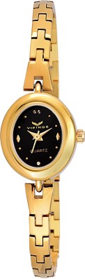 VIKINGS NEW STYLE BLACK DIAL WITH GOLD PLATING LATEST FASHION BRACELET Watch  - For Girls   Watches  (VIKINGS)