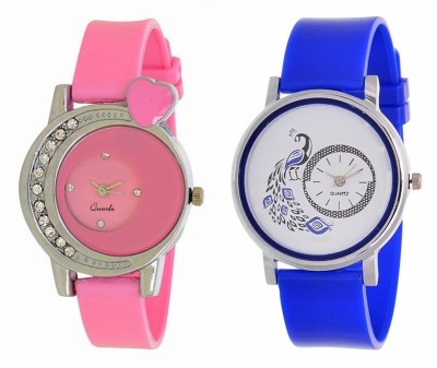 Miss Perfect Heart Pink and Blue Peacock Pu Fency Love Girl Watch Watch  - For Women   Watches  (Miss Perfect)