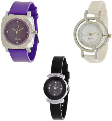 

Miss Perfect Purple_Black_white Pu Watch - For Women