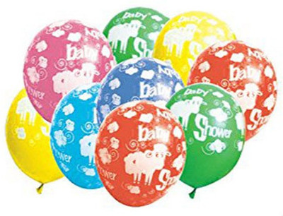 

PARTY PROPZ Printed BABY SHOWER DECORATION/LATEX BALLOON(SET OF 10)/BABY SHOWER PARTY SUPPLIES Balloon(Multicolor, Pack of 10)