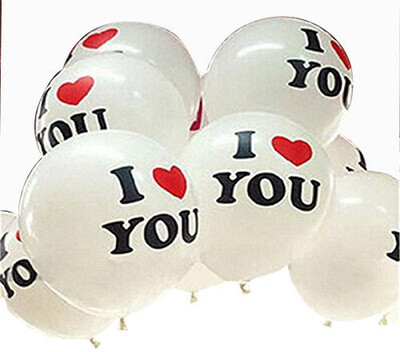

PARTY PROPZ Printed I LOVE YOU DECORATION/BALLOONS 10 PCS/I LOVE YOU PARTY SUPPLIES Balloon(White, Pack of 10)