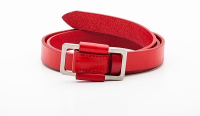 

DAPPER HOMME Men & Women Casual Red Genuine Leather Belt