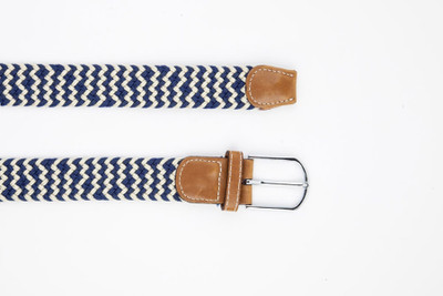 

DAPPER HOMME Men & Women Casual Blue Fabric Belt, Navy