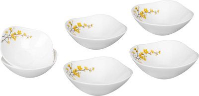 Laopala Quadra Summertide Glass Bowl Set(White, Pack of 6) available at flipkart for Rs.485