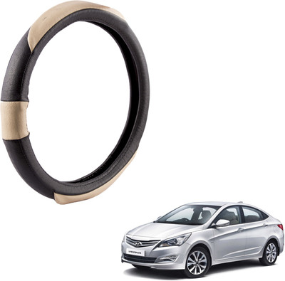 

Autofy Steering Cover For Hyundai Verna Fluidic(Black, Leather)