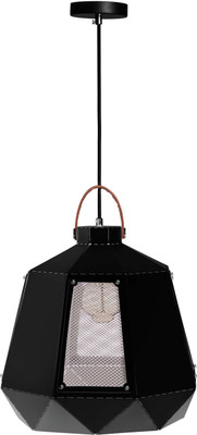 

VOYLITE Black metal and leather hanging Pendants Ceiling Lamp