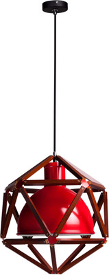

VOYLITE Aluminium Geometric Wooden framework Black hanging Pendants Ceiling Lamp