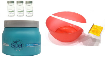 

L'Oreal Paris Hair Spa Set of 6 (Vitalizing Mask+ Purifying Ampoules+ Mixing Bowl+ Applicator Brush)(Set of 2)