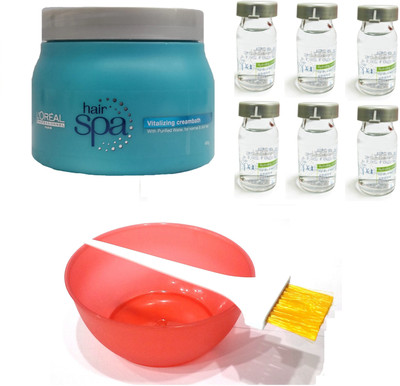 

L'Oreal Paris Hair Spa Set of 9 (Vitalizing Mask+ Hydrating Ampoules+ Mixing Bowl+ Applicator Brush)(Set of 2)