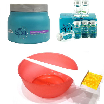 

L'Oreal Paris Hair Spa Set of 9 (Smoothing Mask+ Purifying Ampoules+ Mixing Bowl+ Applicator Brush)(Set of 2)