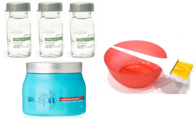 

L'Oreal Paris Hair Spa Set of 6 (Repairing Mask+ Purifying Ampoules+ Mixing Bowl+ Applicator Brush)(Set of 2)