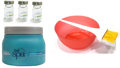 

L'Oreal Paris Hair Spa Set of 6 (Vitalizing Mask+ Hydrating Ampoules+ Mixing Bowl+ Applicator Brush)(Set of 2)