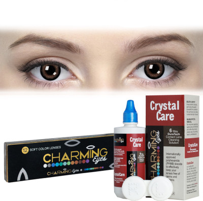 

Charming Eyes 1 Day Color Lenses By VisionsIndia Daily(Brown-,0.00, Colored Contact Lenses, Pack of 12)