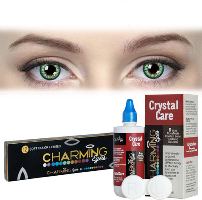 

Charming Eyes 1 Day Color Lenses By VisionsIndia Daily(Dark Green-,0.00, Colored Contact Lenses, Pack of 12)