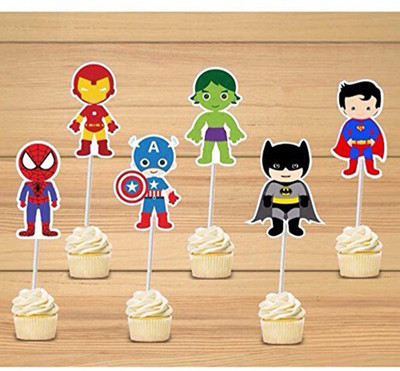 

PARTY PROPZ SUPER HERO SUPER HERO BIRTHDAY DECORATION/CUP CAKE TOPPER 14 PIECES/SUPER HERO PARTY SUPPLIES - 14 g