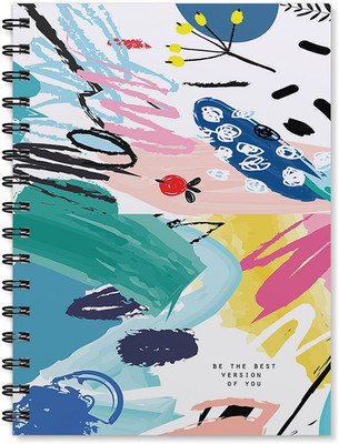 

100yellow A5 Notebook(Printed Wire Bound Ruled Paper Sheets Personal And Office Stationary -A5 Size/170 Pages, Multicolor)