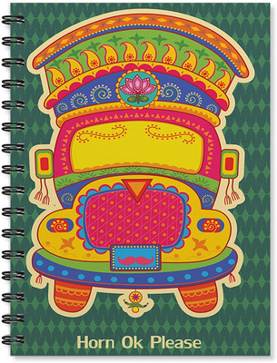

100yellow A5 Notebook(Printed Wire Bound High Quality Book/Size A5 /170 Ruled Pages Inside, Multicolor)