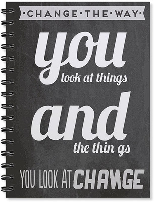 

100yellow A5 Notebook(Motivational Quote Print Wire Bound Ruled Paper Sheets Personal And Office Stationary, Multicolor)