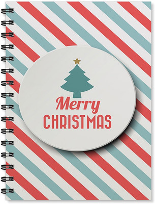

100yellow A5 Notebook(Merry Christmas Printed Wire Bound High Quality Book/Size A5 /170 Ruled Pages Inside, Multicolor)