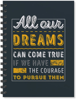 

100yellow A5 Notebook(Inspirational Quote Printed Wire Bound Spiral Book With Ruled Sheets Book- A5 Size, Multicolor)