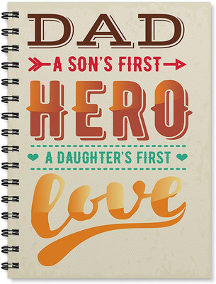 

100yellow A5 Notebook(Dad A son’s First Hero Printed - Gift For Dad/Father/Uncle, Multicolor)