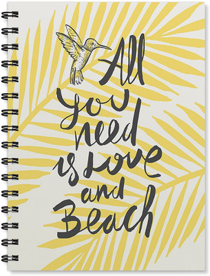 

100yellow A5 Notebook(Inspirational Quote Printed Wire Bound Spiral Book With Ruled Sheets Book -A5 Size, Multicolor)