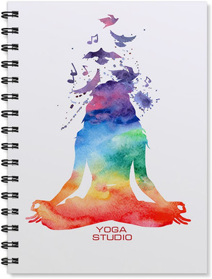 

100yellow A5 Notebook(Yoga Print Wire Bound High Quality Book/Size A5 /170 Ruled Pages Inside, Multicolor)