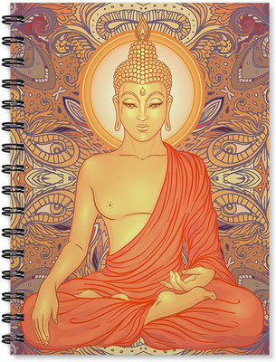 

100yellow A5 Notebook(Buddha Printed Wire Bound Spiral Book-A5 Size, Multicolor)