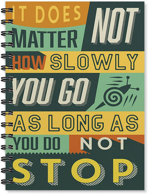 

100yellow A5 Notebook(Inspirational Quote Print Wire Bound Ruled Paper Sheets Personal And Office Stationary, Multicolor)