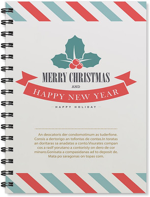 

100yellow A5 Notebook(A5 Size Merry Christmas & Happy New Year Printed Wire Bound Spiral Book, Multicolor)