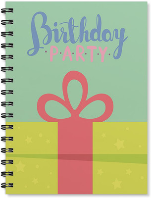 

100yellow A5 Notebook(Birthday Party Printed Wire Bound Spiral, Multicolor)